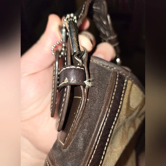 Vintage Coach Signature Canvas Jacquard Hobo Shoulder Bag - 6267 (Soho Era) - Picture 8 of 8